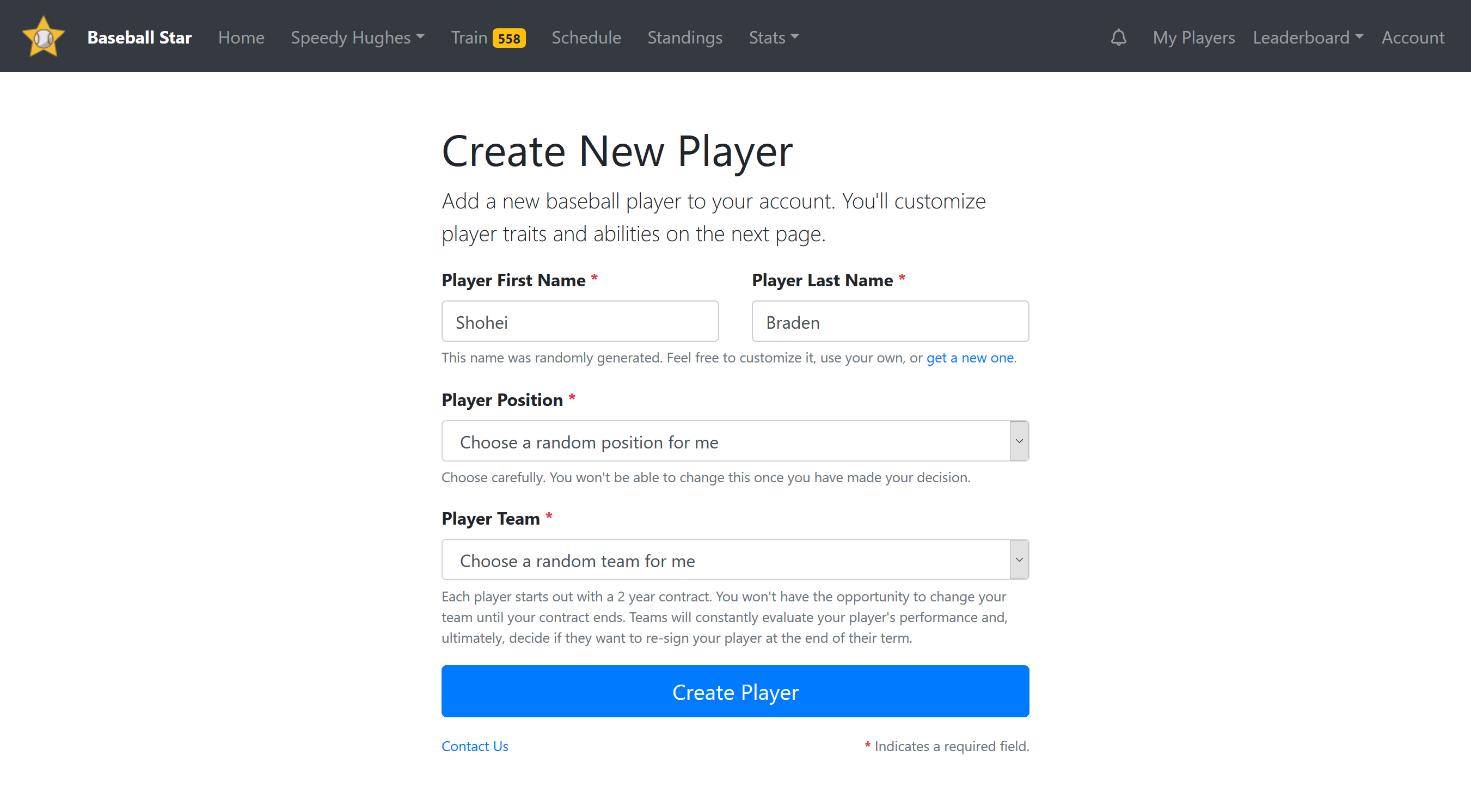 Create a Player